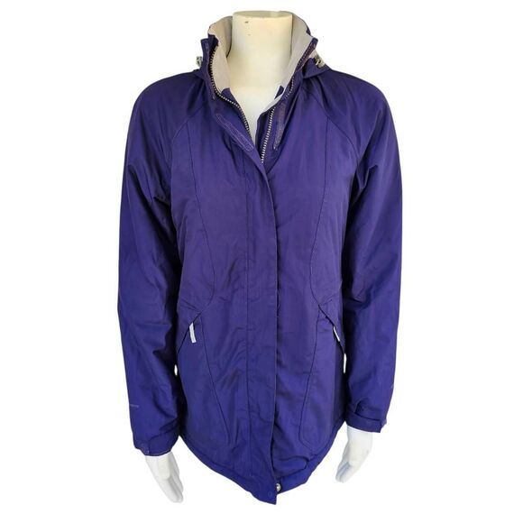 Eddie Bauer WeatherEdge Women’s Waterproof Jacket Purple Hooded Insulated Size S - Picture 1 of 11